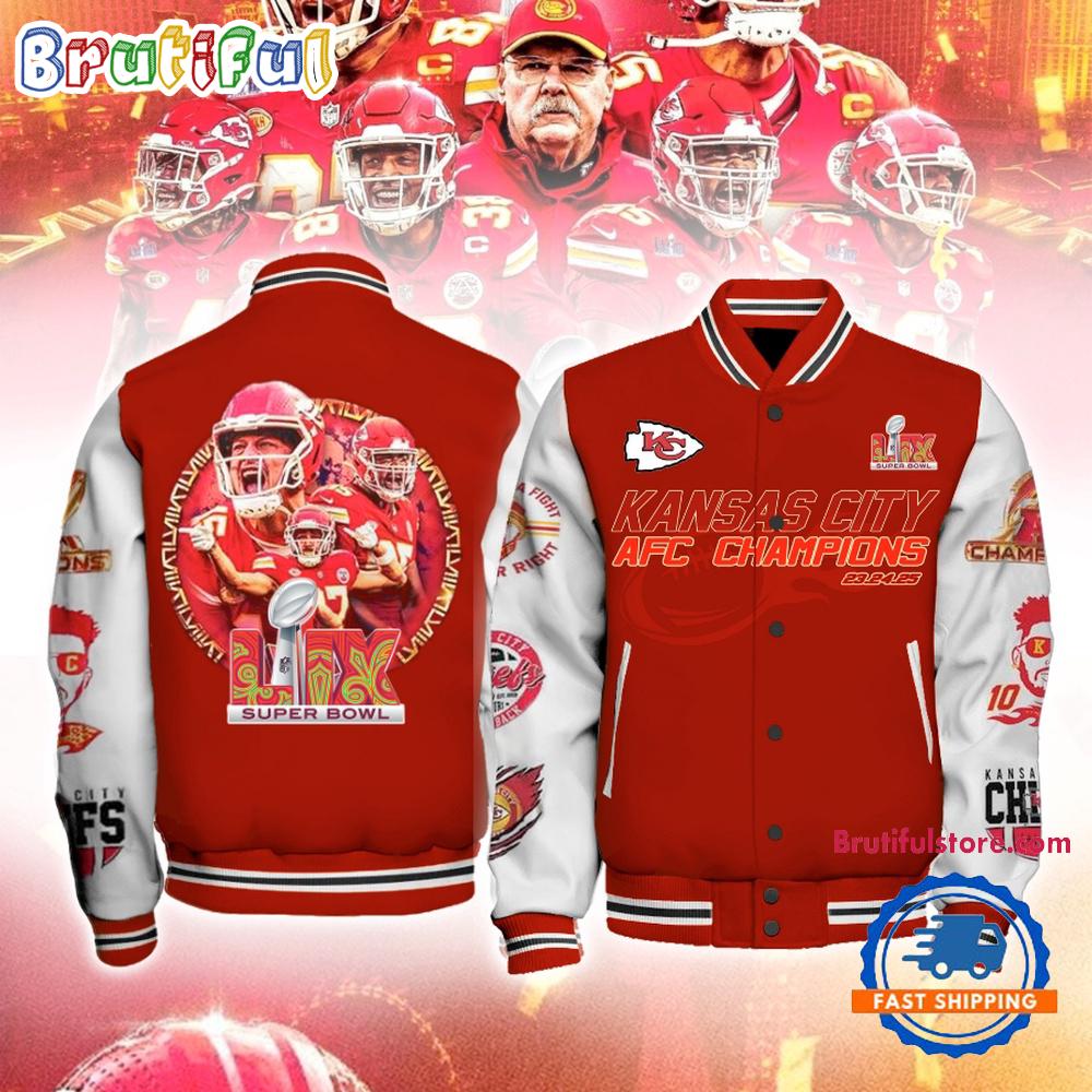 Kansas City Chiefs AFC Champions Super Bowl LIX 2025 Baseball Jacket