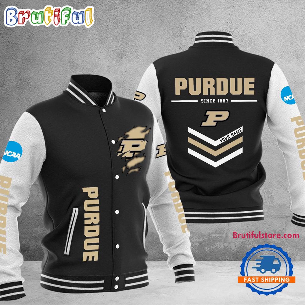 NCAA Purdue Boilermakers Personalized Sporty Varsity Baseball Jacket