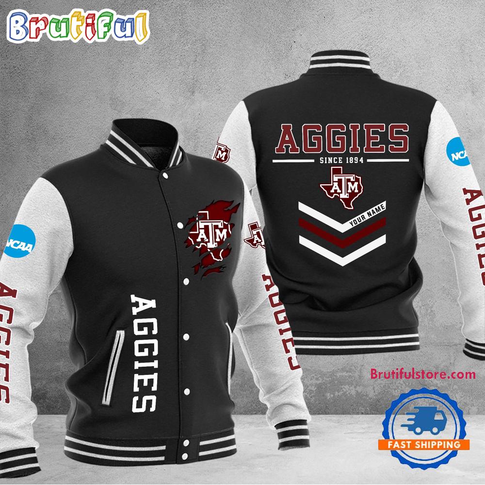 NCAA Texas A&M Aggies Personalized Sporty Varsity Baseball Jacket