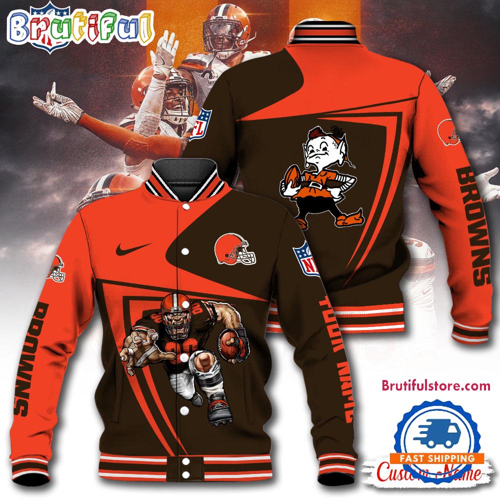 NFL Cleveland Browns Football Mascot Limited New Design Baseball Jacket