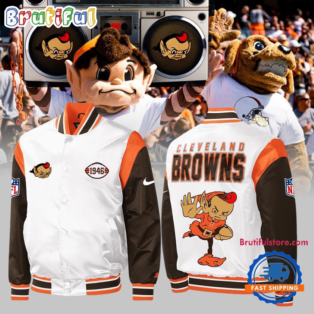 NFL Cleveland Browns Wear Your White Baseball Jacket