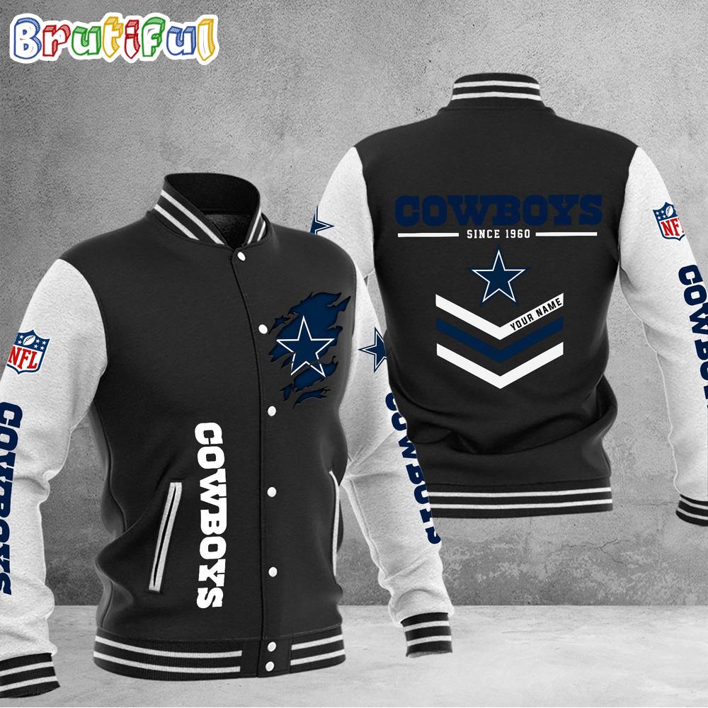 NFL Dallas Cowboys Football Team Personalized Varsity Baseball Jacket