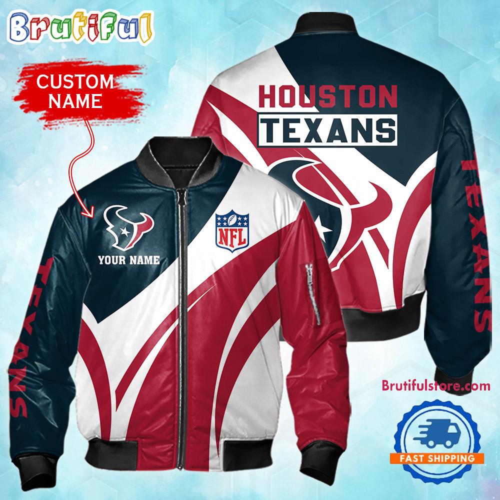 NFL Houston Texans Football Team Logo Personalized Bomber Jacket