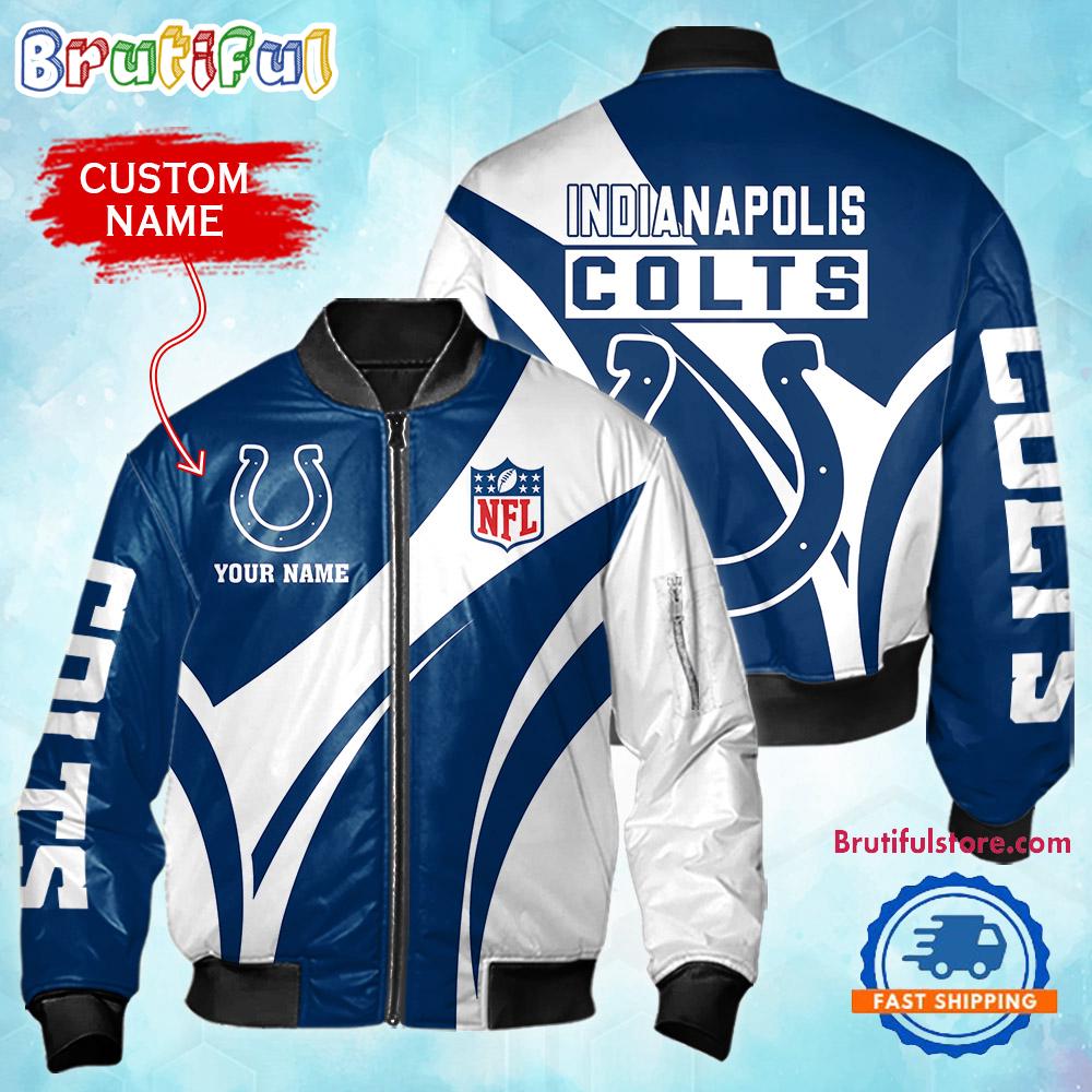 NFL Indianapolis Colts Football Team Logo Personalized Bomber Jacket