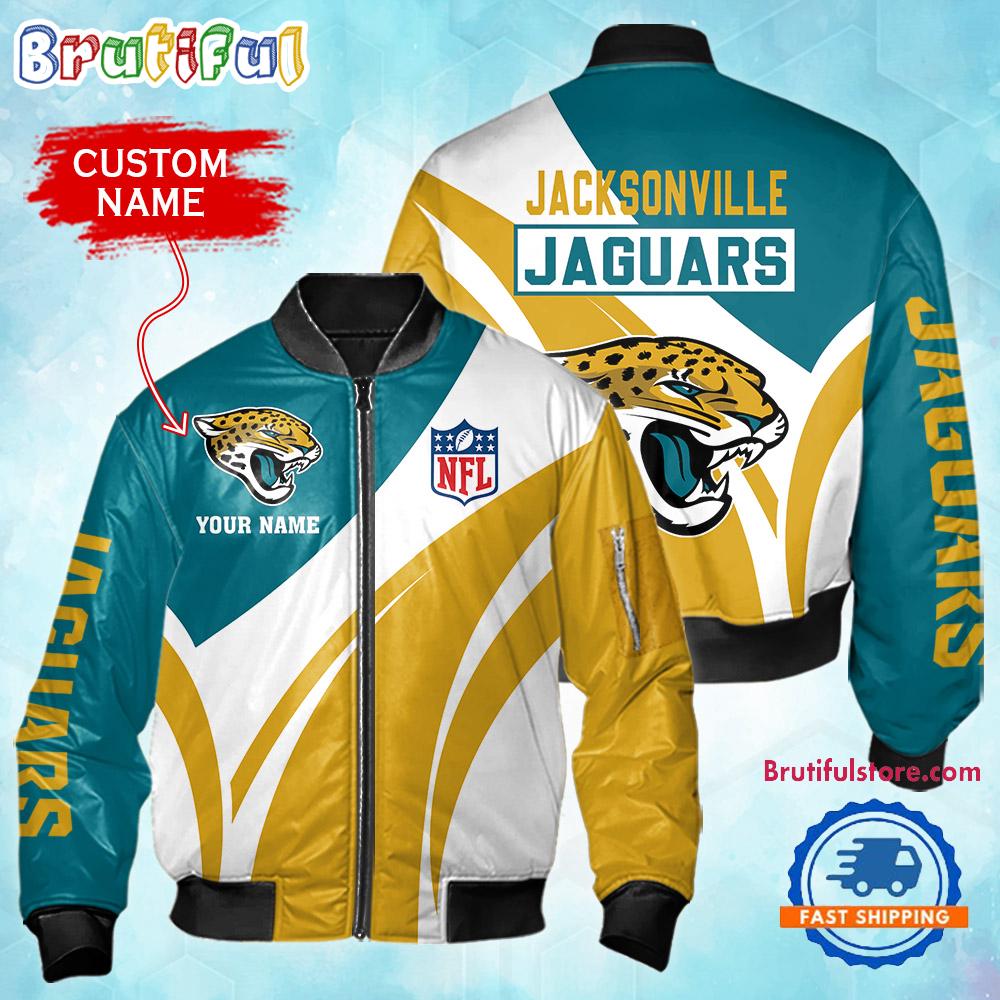 NFL Jacksonville Jaguars Football Team Logo Personalized Bomber Jacket
