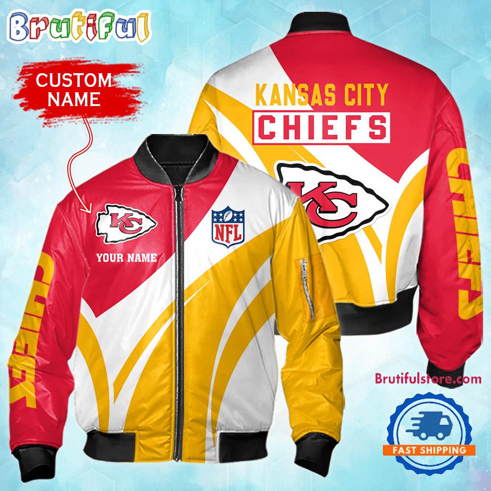 NFL Kansas City Chiefs Football Team Logo Personalized Bomber Jacket