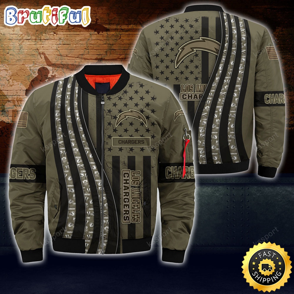 NFL Los Angeles Chargers Bomber Jacket Camo For Fans