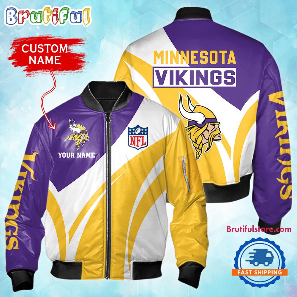 NFL Minnesota Vikings Football Team Logo Personalized Bomber Jacket