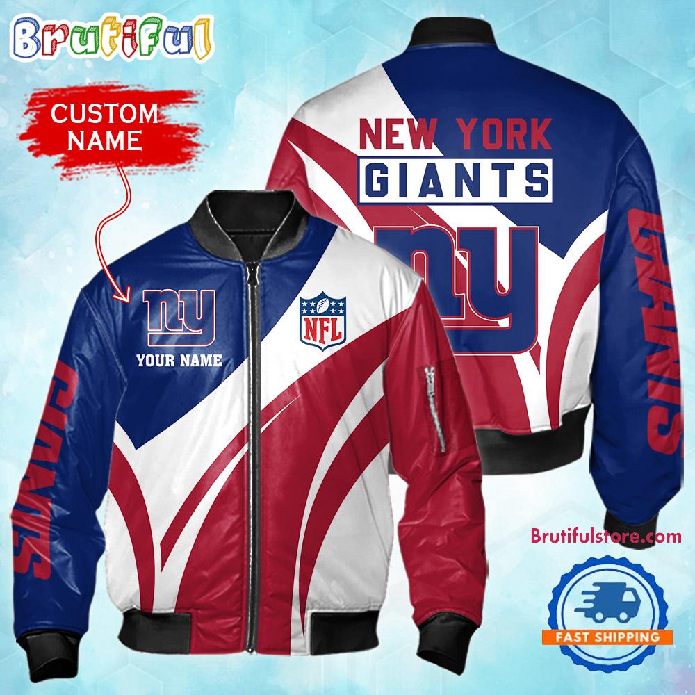 NFL New York Giants Football Team Logo Personalized Bomber Jacket