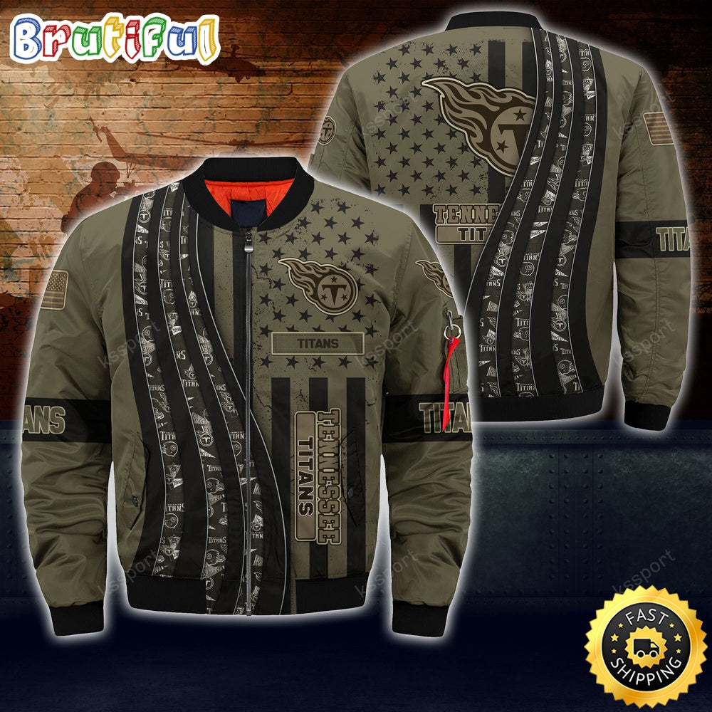 NFL Tennessee Titans Bomber Jacket Camo For Fans