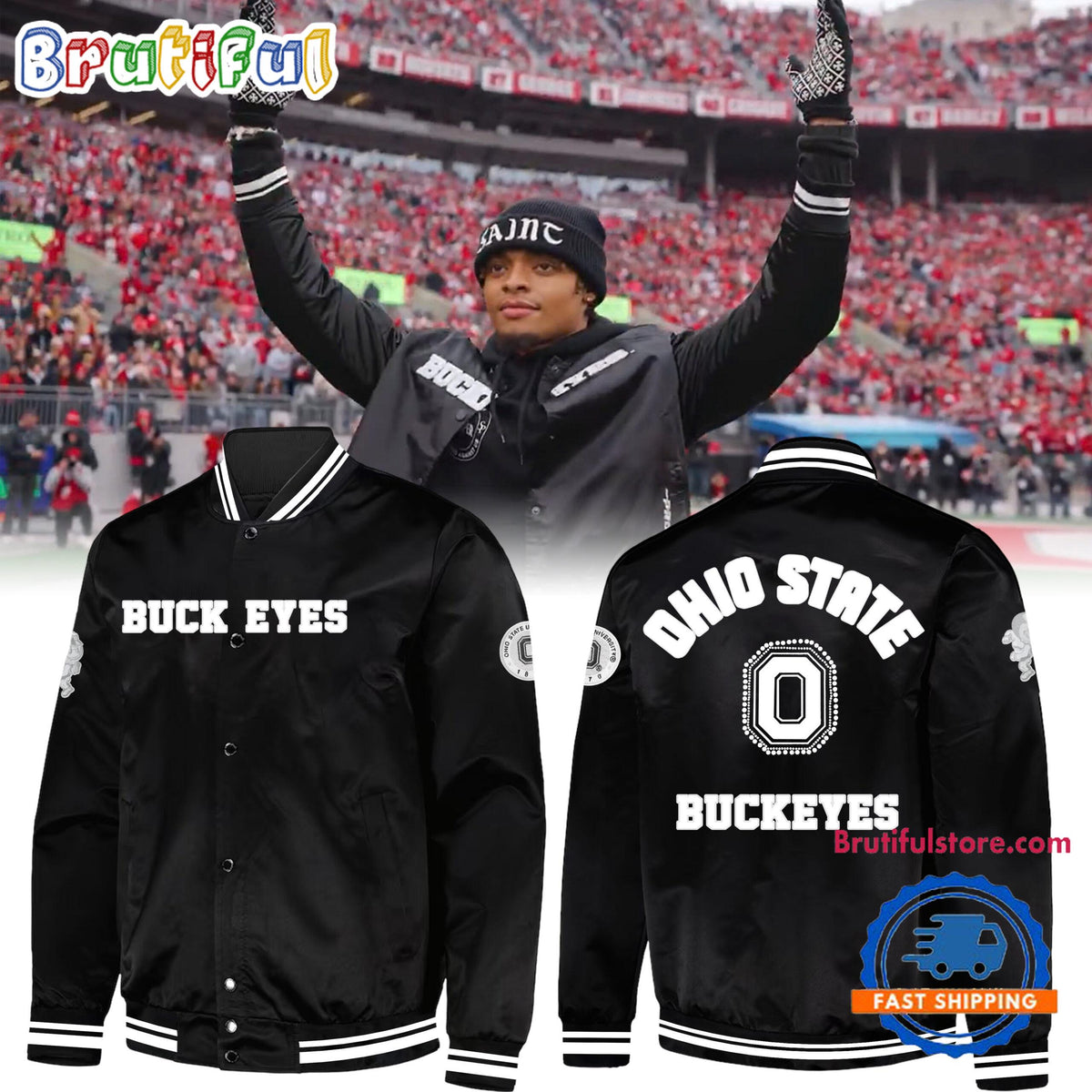 Ohio State Football Justin Fields Limited Edition Baseball Jacket