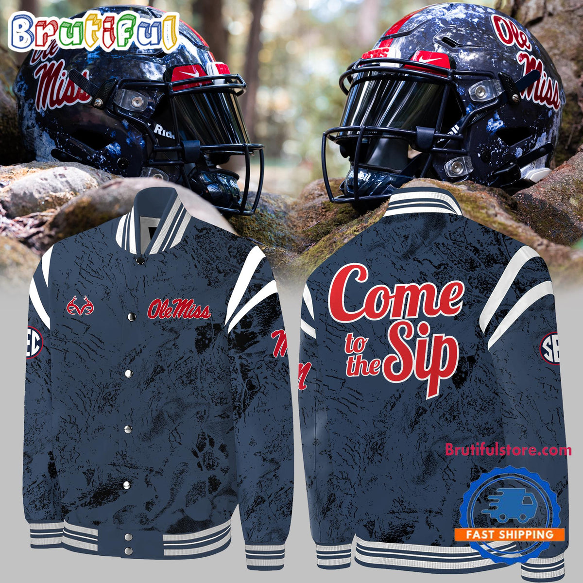 Ole Miss Rebels x Real Tree Wav3 2024 Baseball Jacket