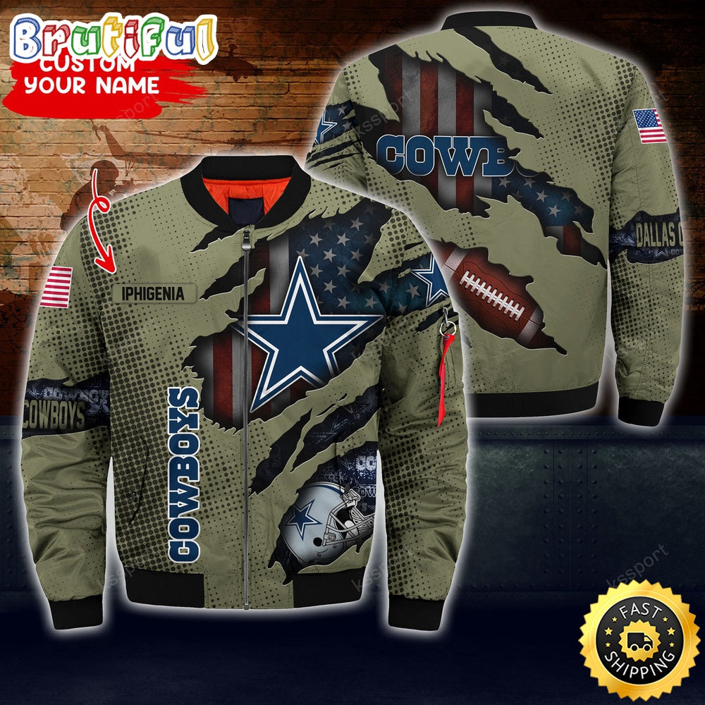 Personalized NFL Dallas Cowboys Bomber Jacket Iconic Bomber Look