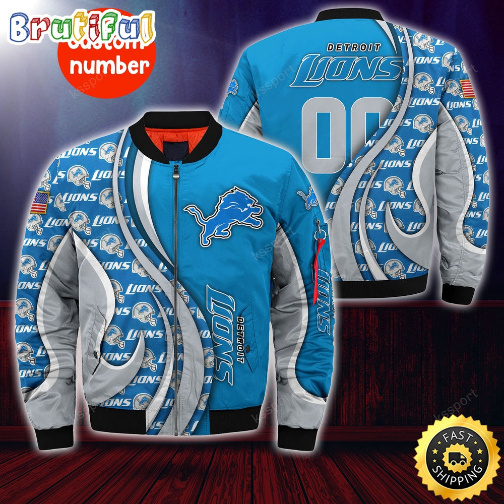 Personalized NFL Detroit Lions Bomber Jacket Urban Bomber Fashion
