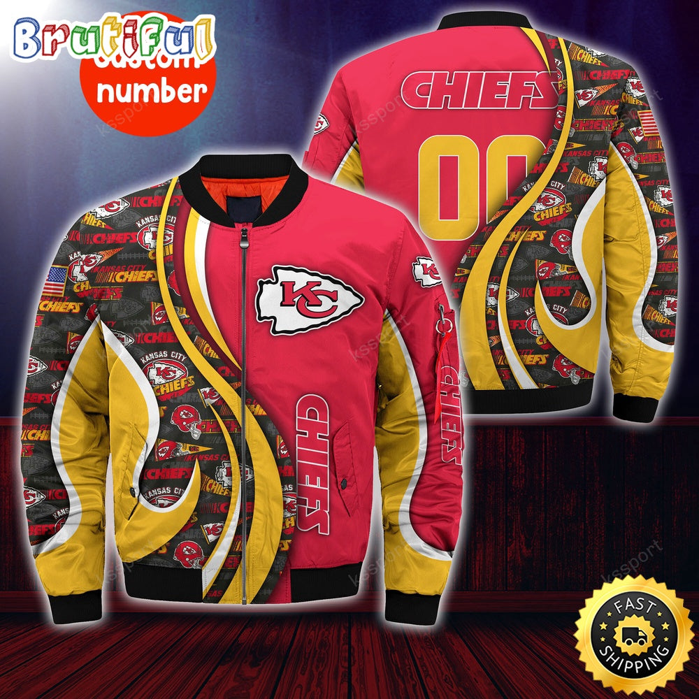 Personalized NFL Kansas City Chiefs Bomber Jacket Urban Bomber Fashion