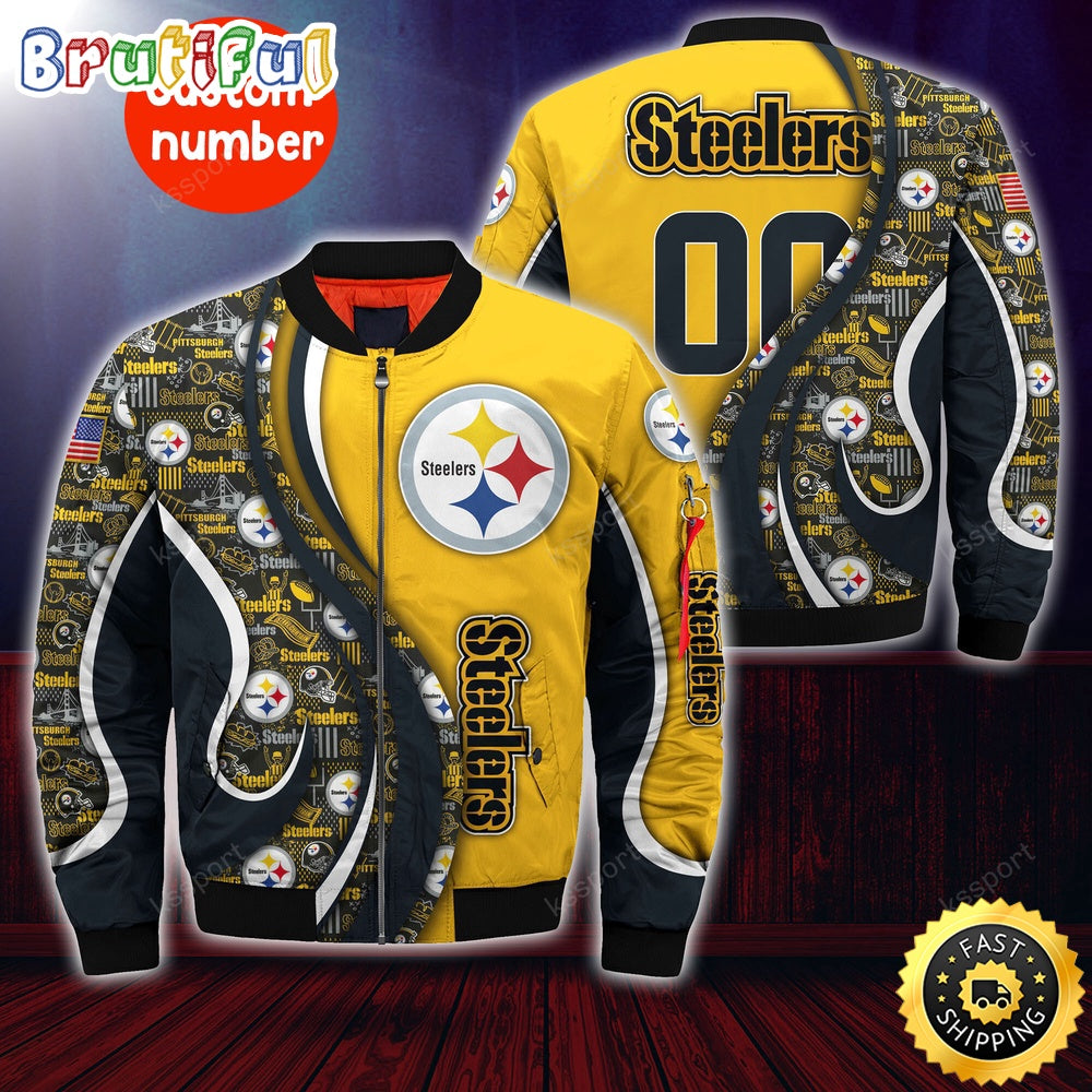 Personalized NFL Pittsburgh Steelers Bomber Jacket Urban Bomber Fashion