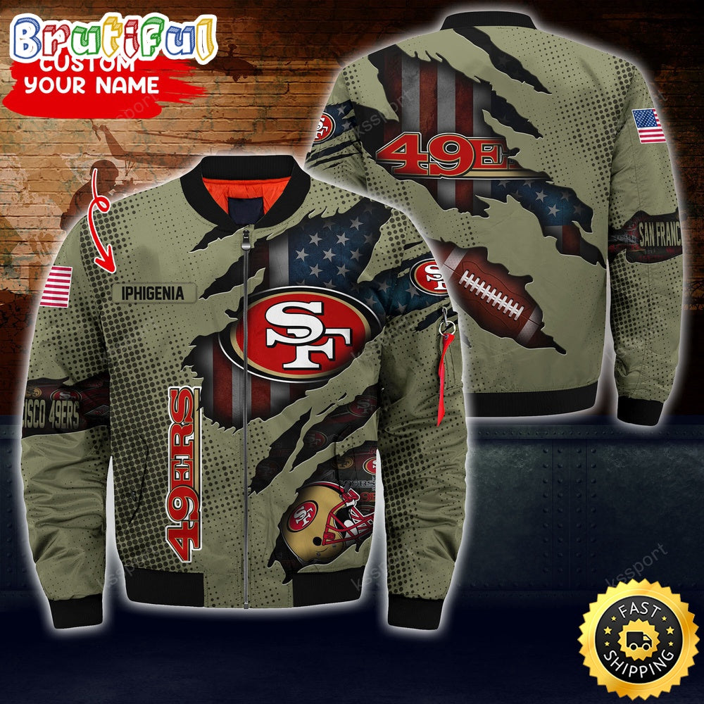Personalized NFL San Francisco 49ers Bomber Jacket Iconic Bomber Look