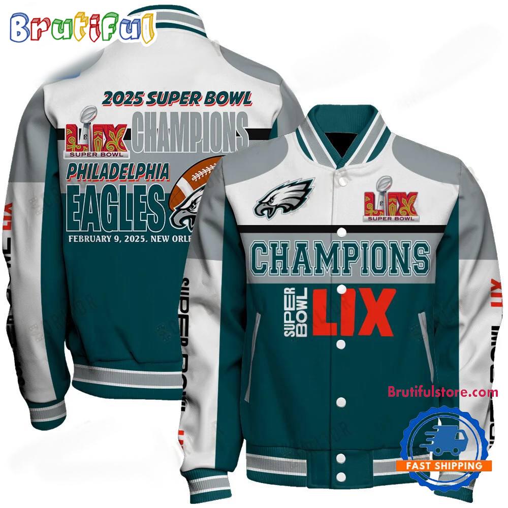 Philadelphia Eagles Super Bowl LIX Winning Spirit 2025 Baseball Jacket