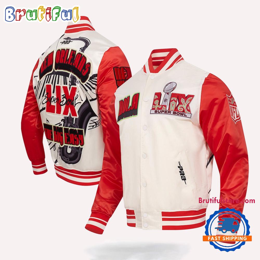 Super Bowl LIX Standard Sublimated Full Snap Baseball Jacket