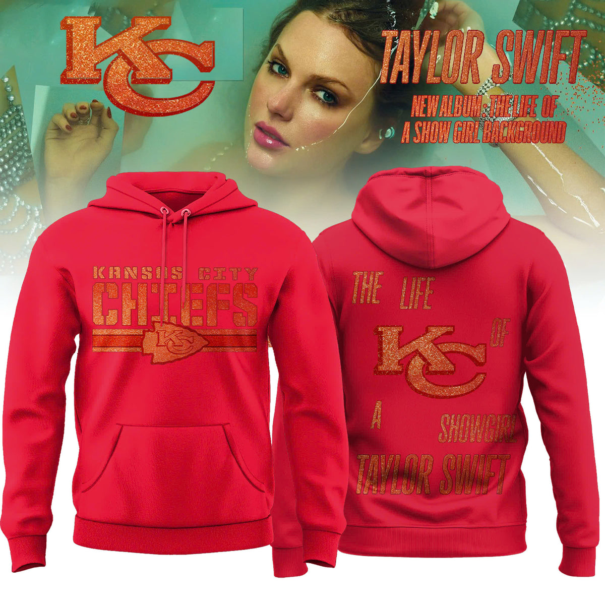 Kansas City Chiefs x Taylor Swift "Orange Era" Limited Editions 2025 Hoodie