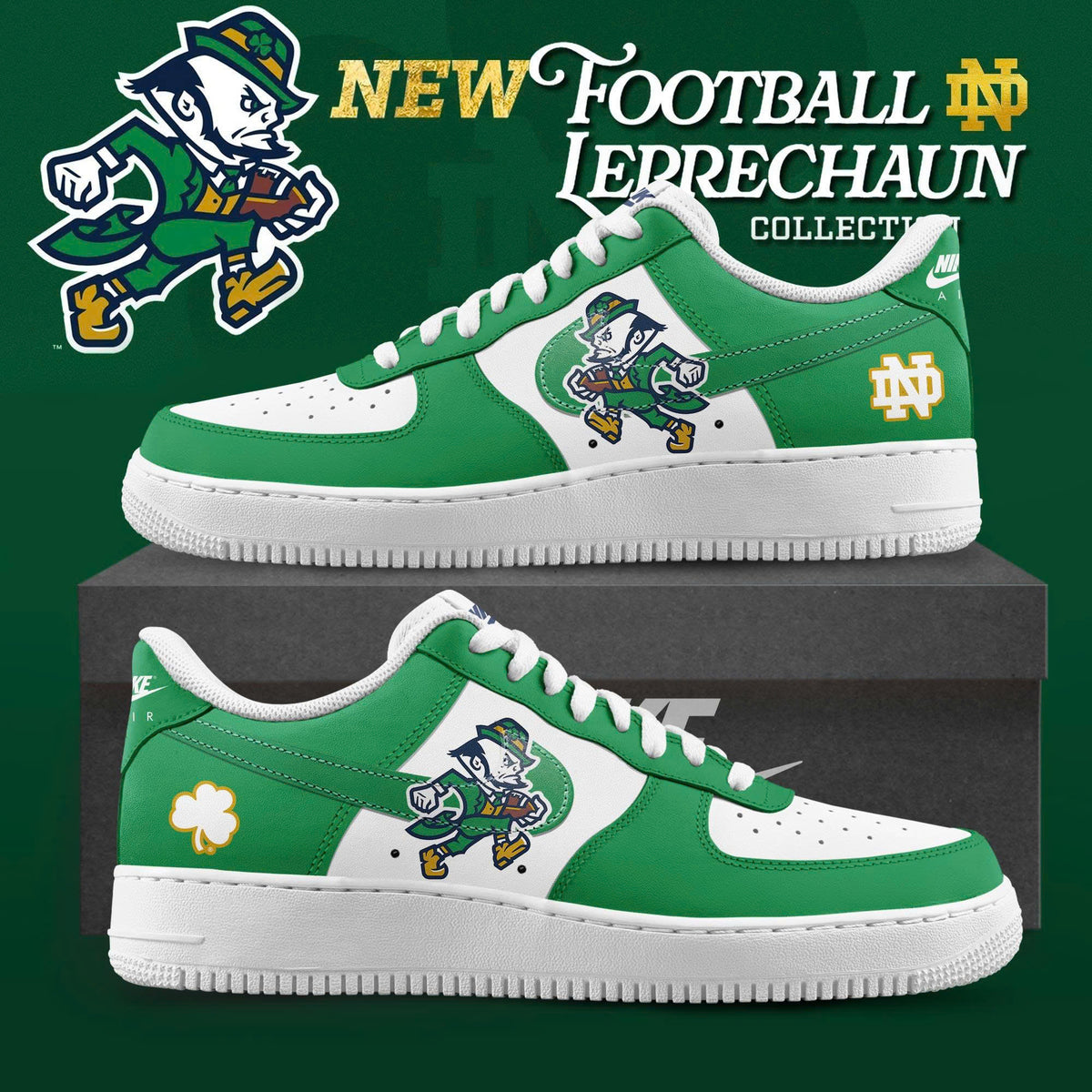 _Notre Dame Fighting Irish Football Leprechaun Limited Edition AF1 Sneaker