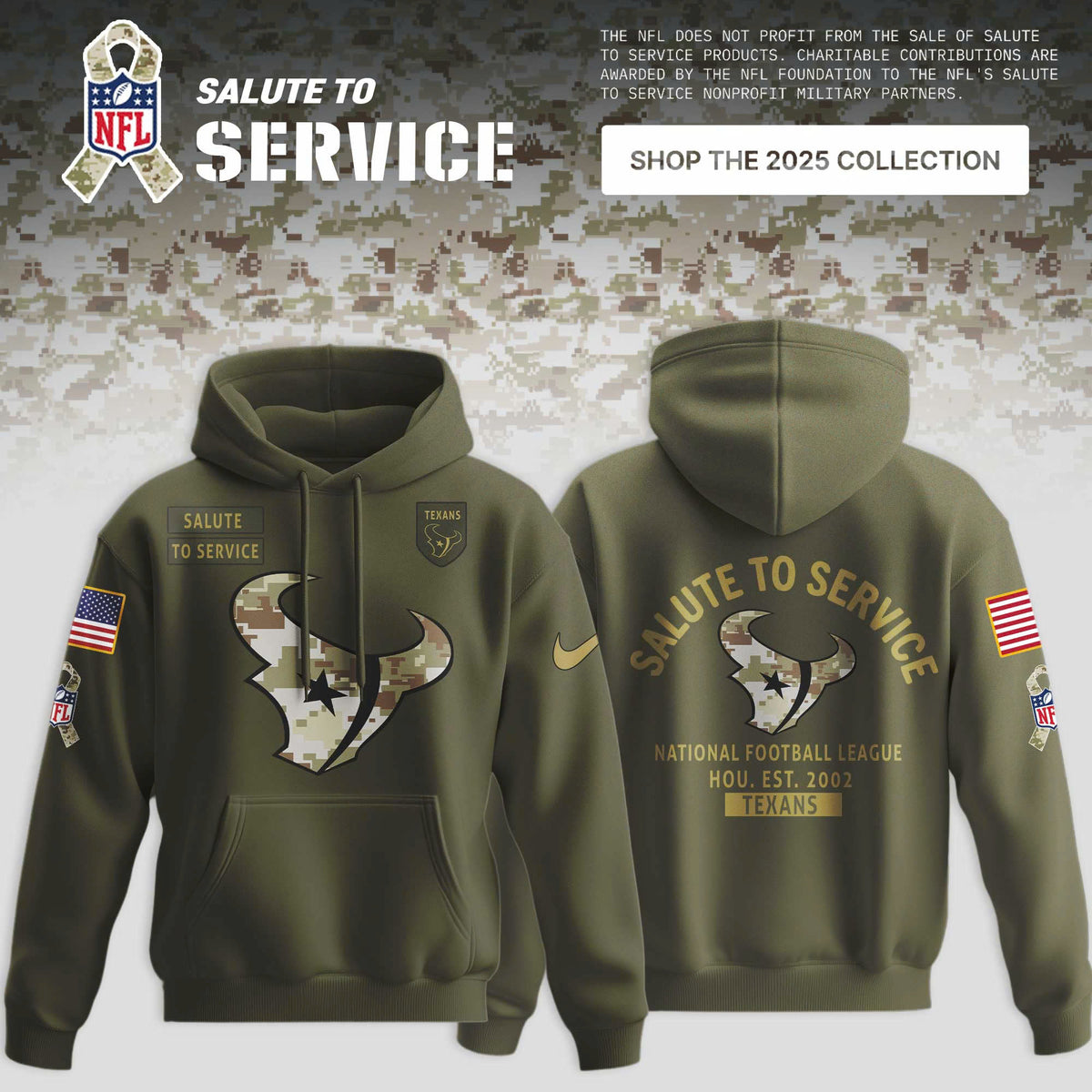 Houston Texans 2025 NFL Salute to Service Limited Hoodie