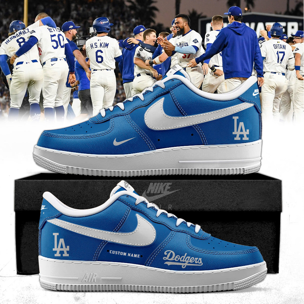 .Los Angeles Dodgers Special Edition AF1 Sneakers