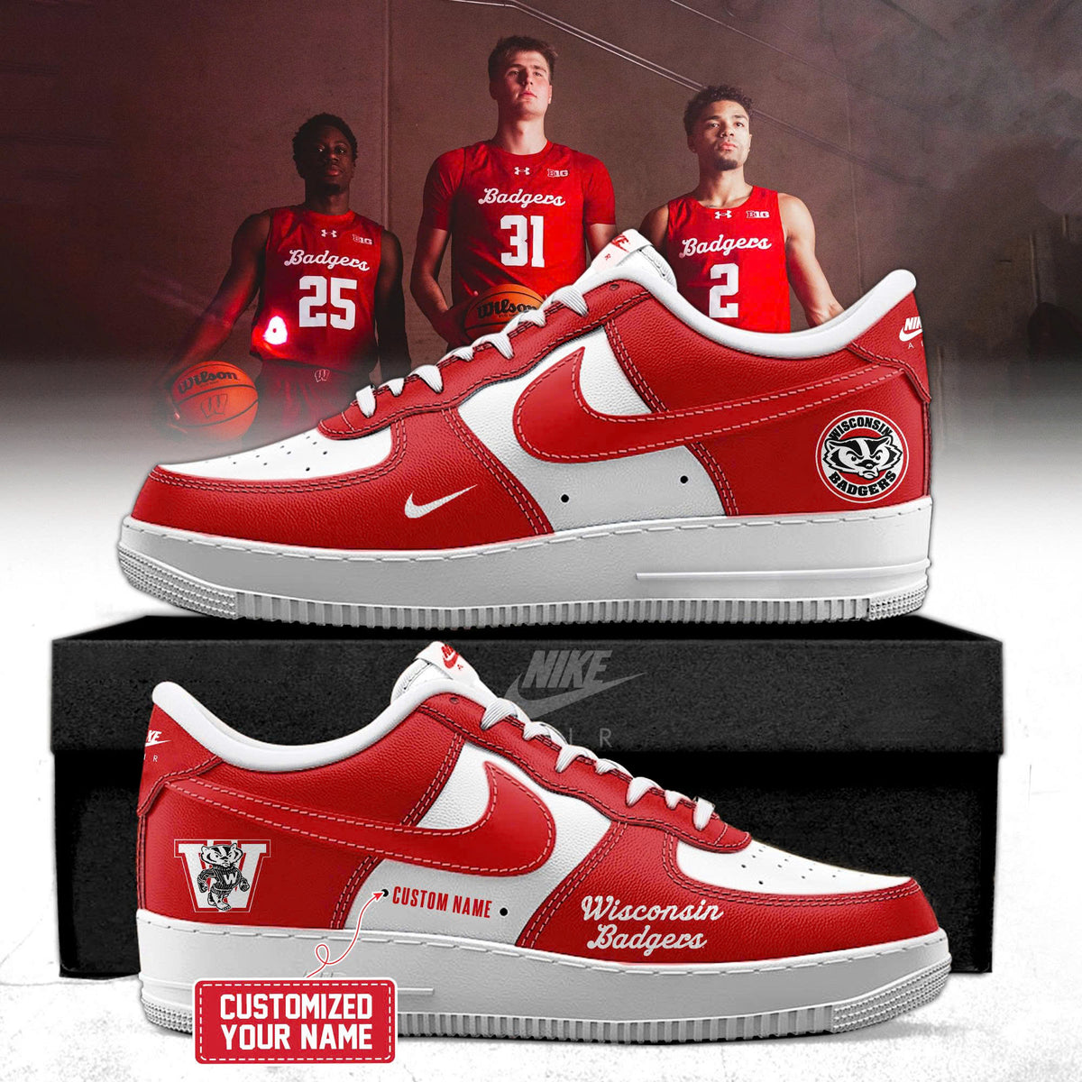_ Wisconsin Badgers 2025-26 Limited Edition AF1 Sneakers