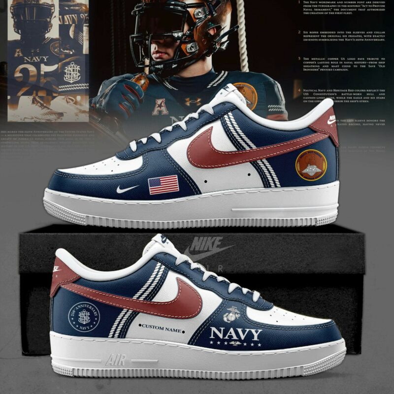 _ Navy Midshipmen 250th Anniversary Uniform Special Edition AF1 Sneakers