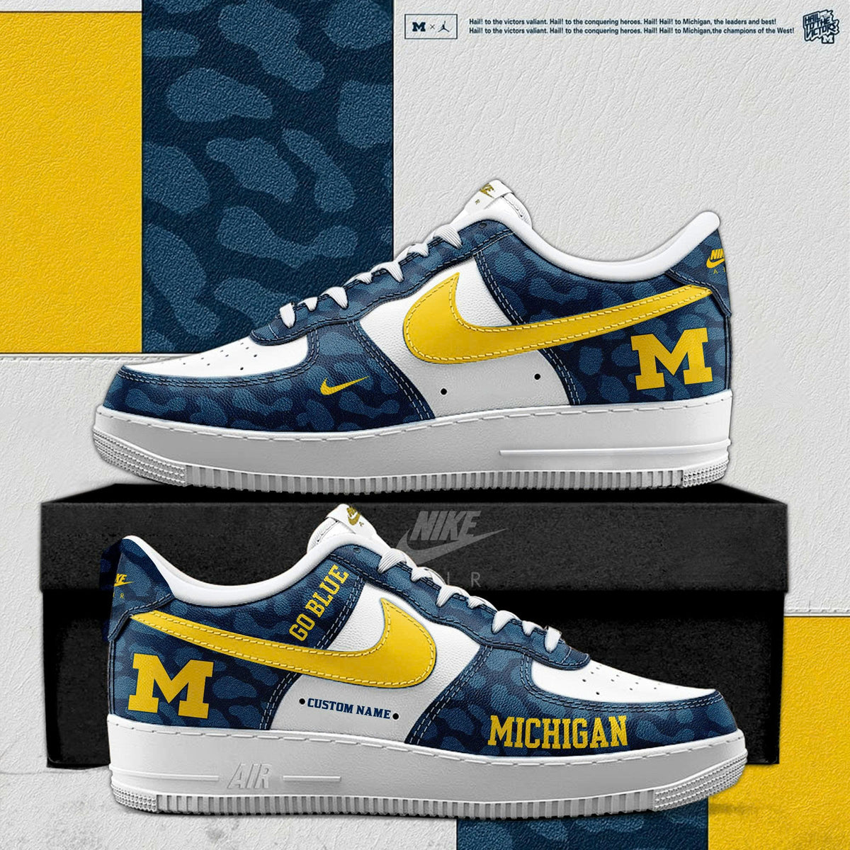 Michigan Wolverines 2025  Special Edition Camo AF1 Sneakers
