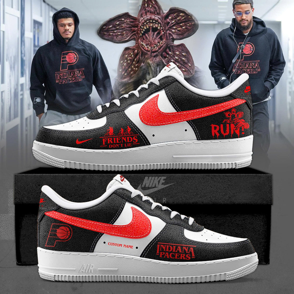 _ Indiana Pacers x Stranger Things Limited Edition AF1 Sneakers