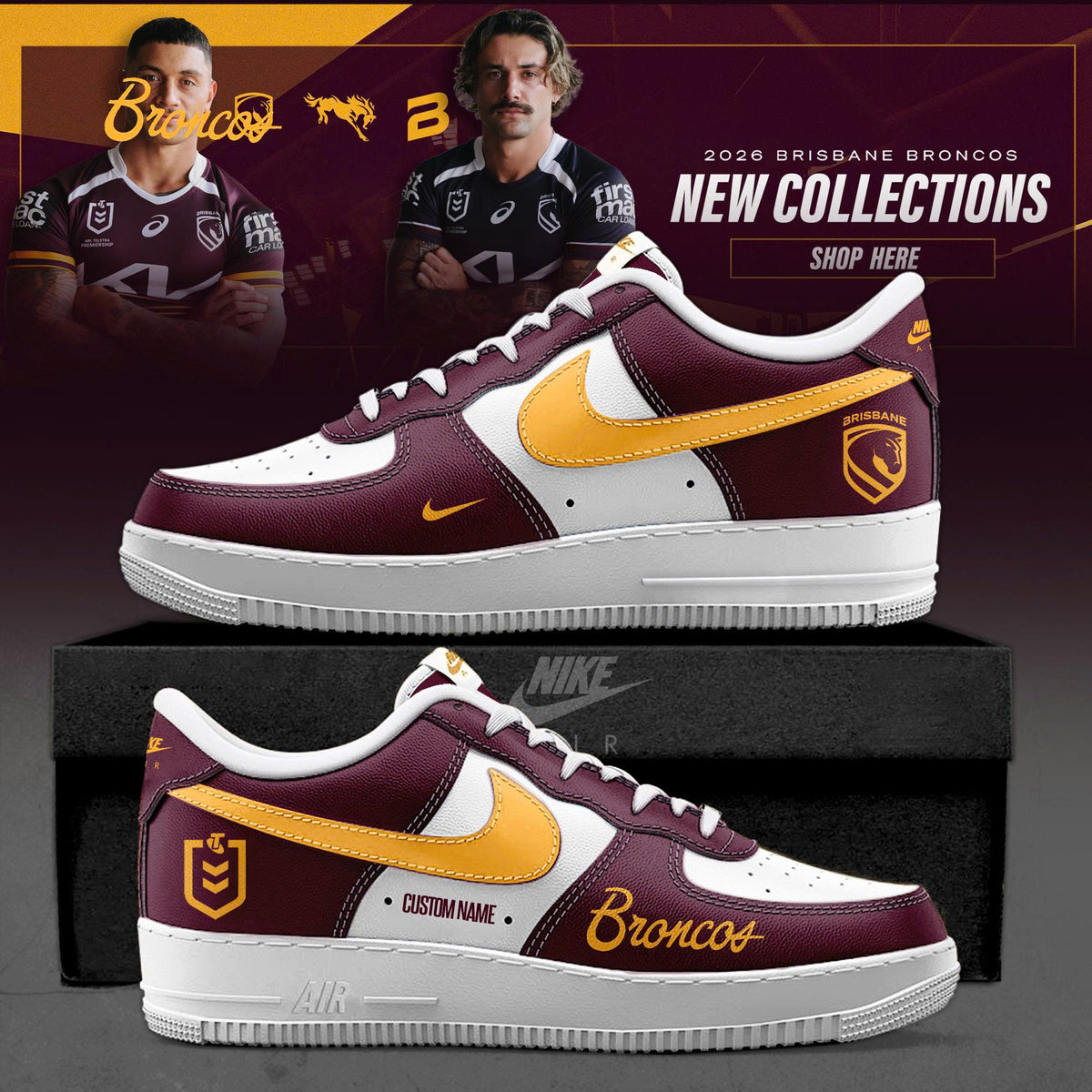 _ Brisbane Broncos 2025 Limited Edition AF1 Sneakers