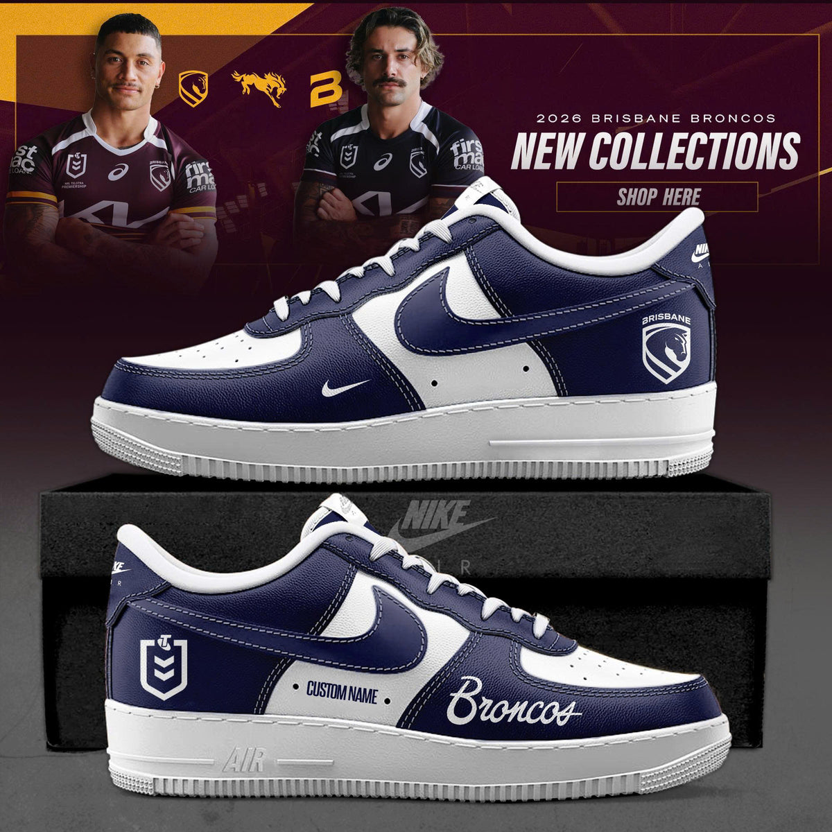 _ Brisbane Broncos 2025 Limited Edition AF1 Sneakers