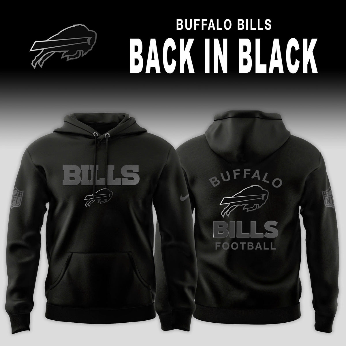 _ .Buffalo Bills 2025 Back In Black Special Edition Hoodie