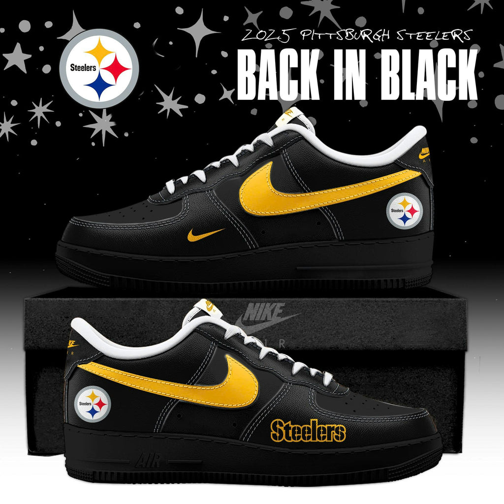 _ Pittsburgh Steelers Back In Black Special Edition AF1 Sneakers