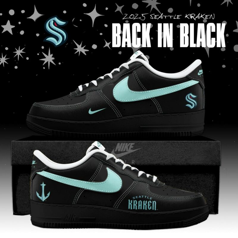 _ Seattle Kraken Back In Black Special Edition AF1 Sneakers