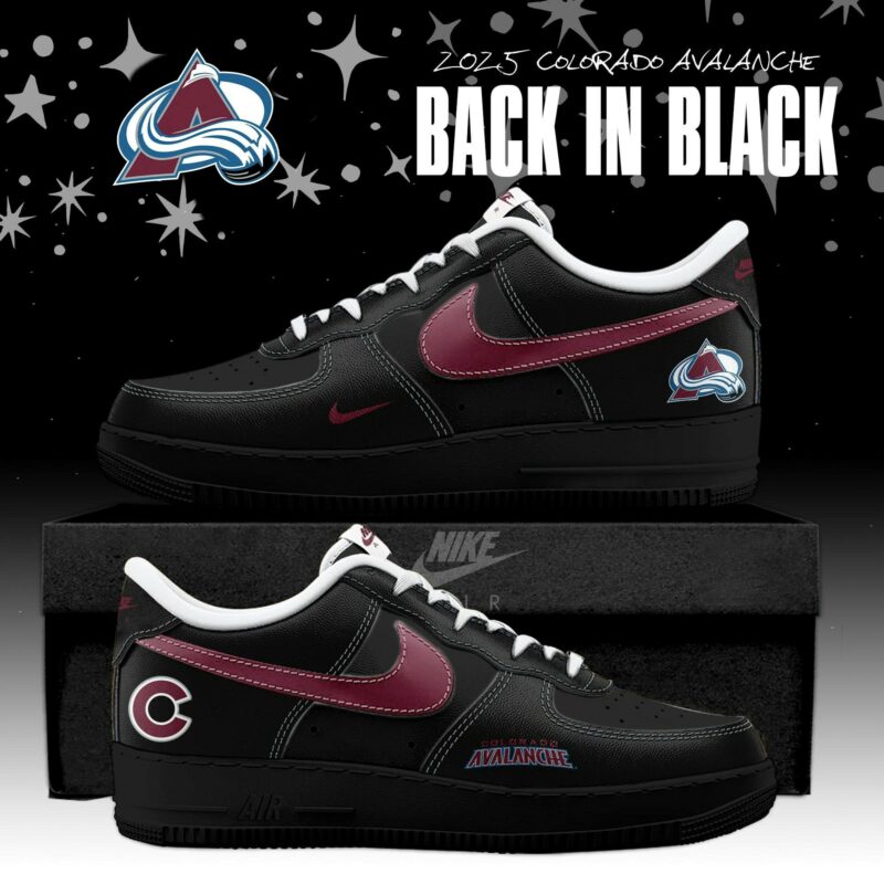 _ Colorado Avalanche Back In Black Special Edition AF1 Sneakers