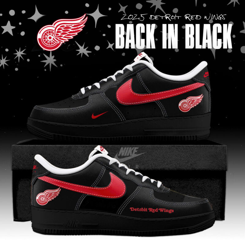 Detroit Red Wings Back In Black Special Edition AF1 Sneakers
