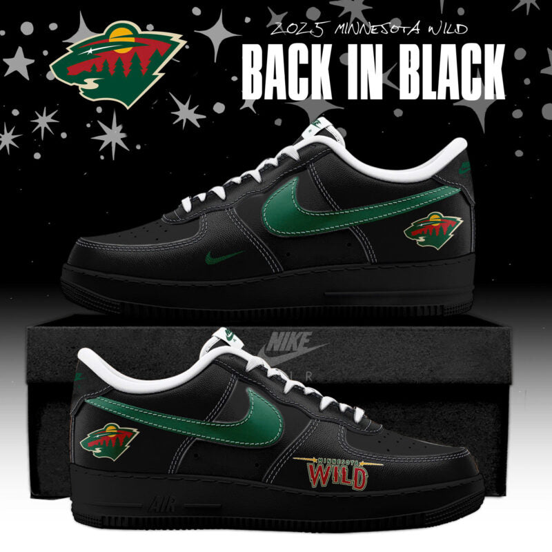 _ Minnesota Wild Back In Black Special Edition AF1 Sneakers