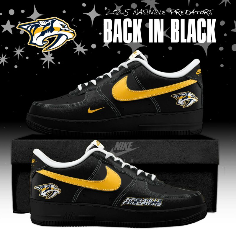 _ Nashville Predators Back In Black Special Edition AF1 Sneakers