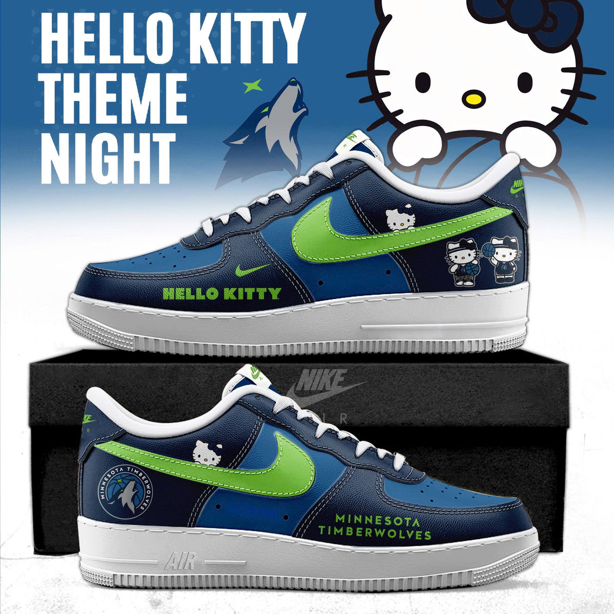 _ Minnesota Timberwolves x Hello Kitty Night 2026 Special Edition AF1 Sneakers