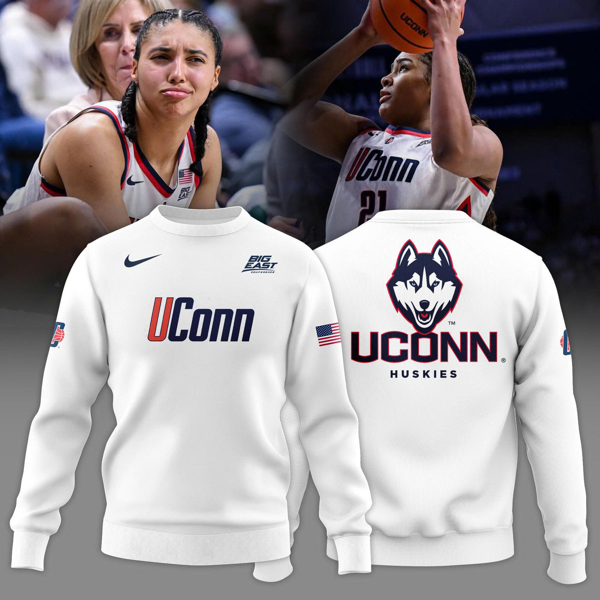 _ UConn Huskies women's basketball 2026 White Sweatshirt