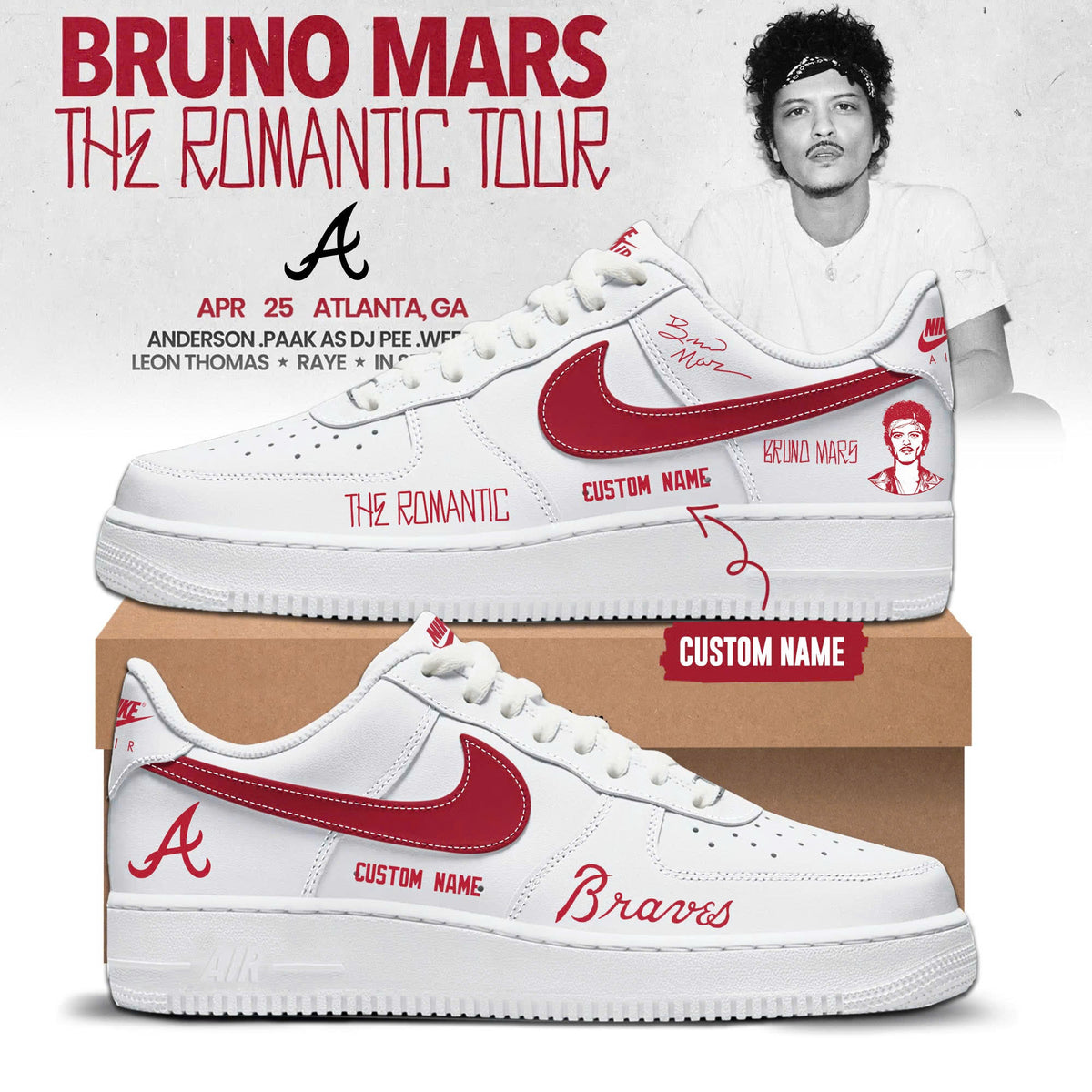 _ ATL x Bruno Mars ‘The Romantic Tour 2026’ Edition AF1 Sneakers