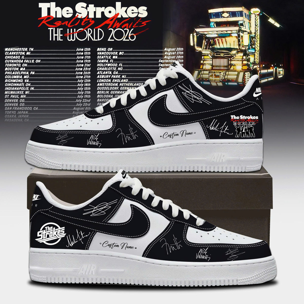 _The Strokes World Tour 2026 Limited Edition AF1 Sneakers