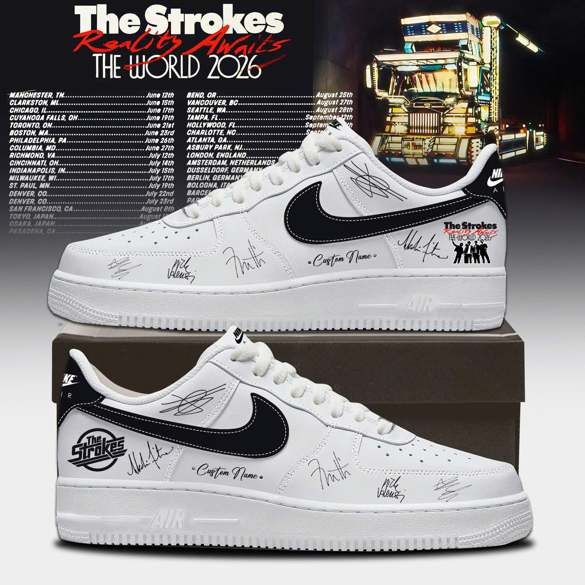 _The Strokes World Tour 2026 Limited Edition AF1 Sneakers
