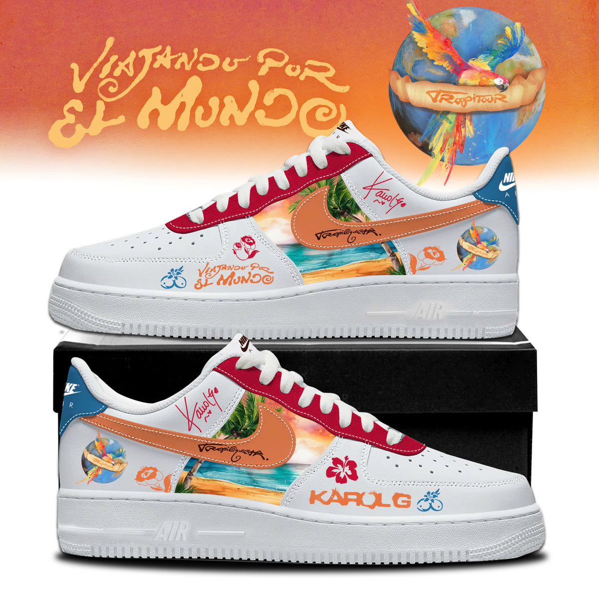 _ Viajando Por El Mundo Tropitour 2026 Limited Edition AF1 Sneakers