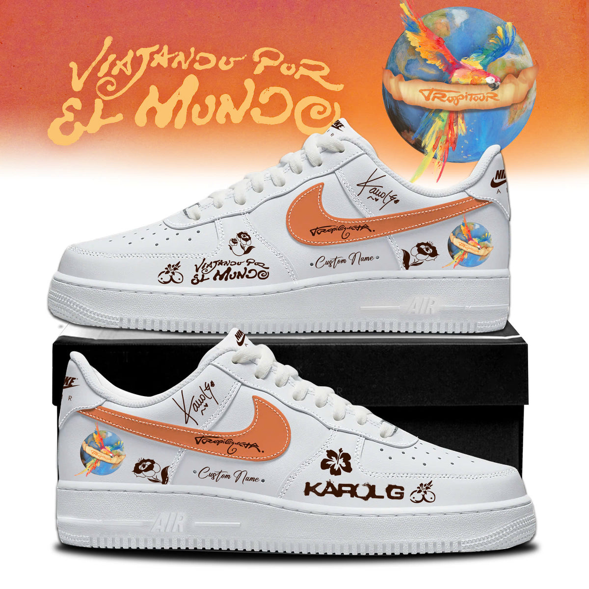 _ Viajando Por El Mundo Tropitour 2026 Limited Edition AF1 Sneakers