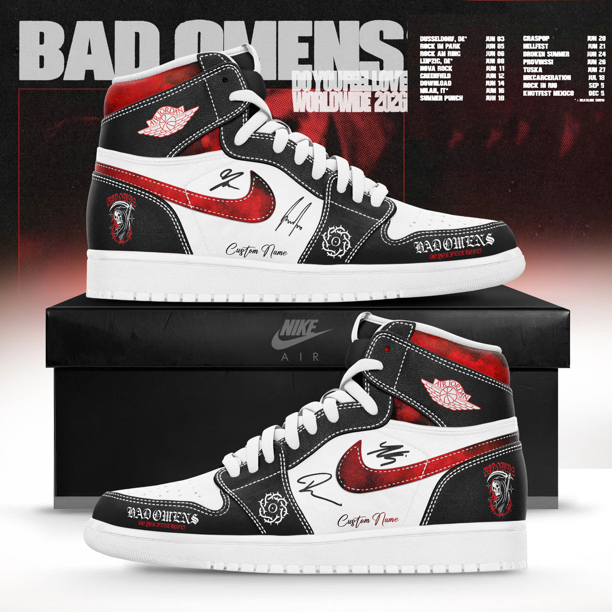 _ BO " Do You Feel Love " Worldwide 2026 Tour Limited Edition AJ1 Sneakers