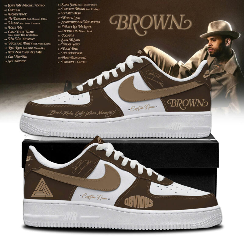 _ CB " Brown " Limited Edition AF1 Sneakers