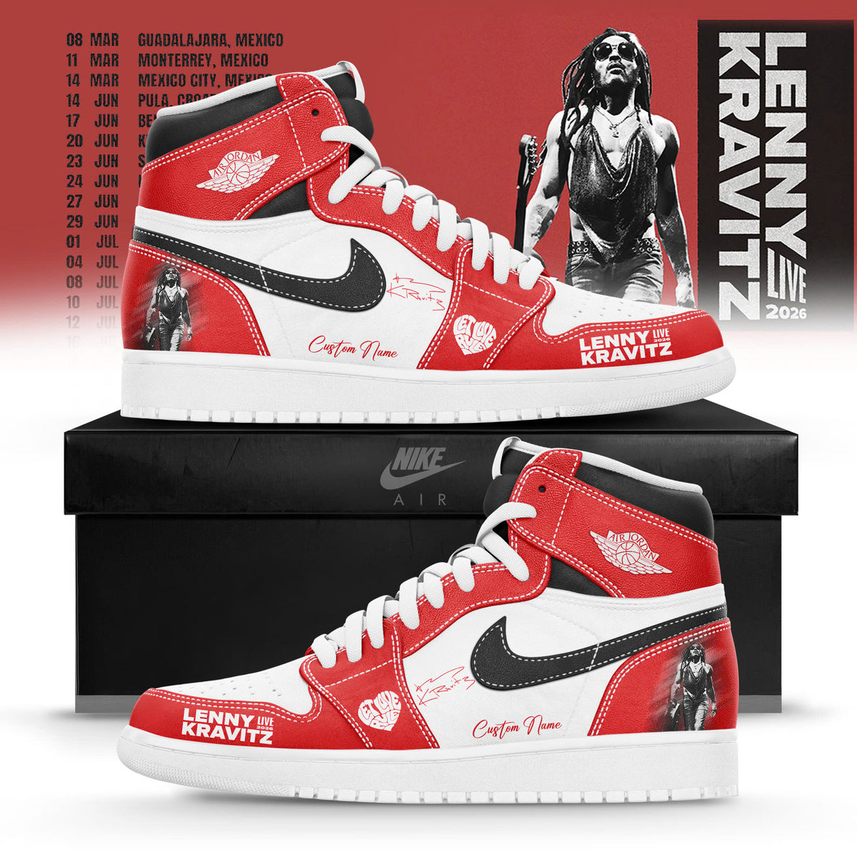 _LK “Blue Electric Light” tour Tour 2026 Limited Edition AJ1 Sneakers